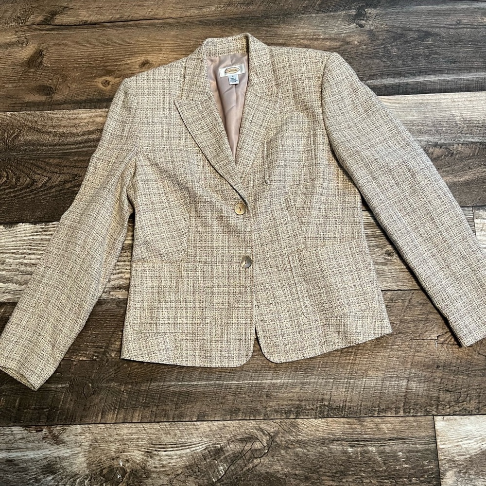 Talbots Beige Textured Blazer